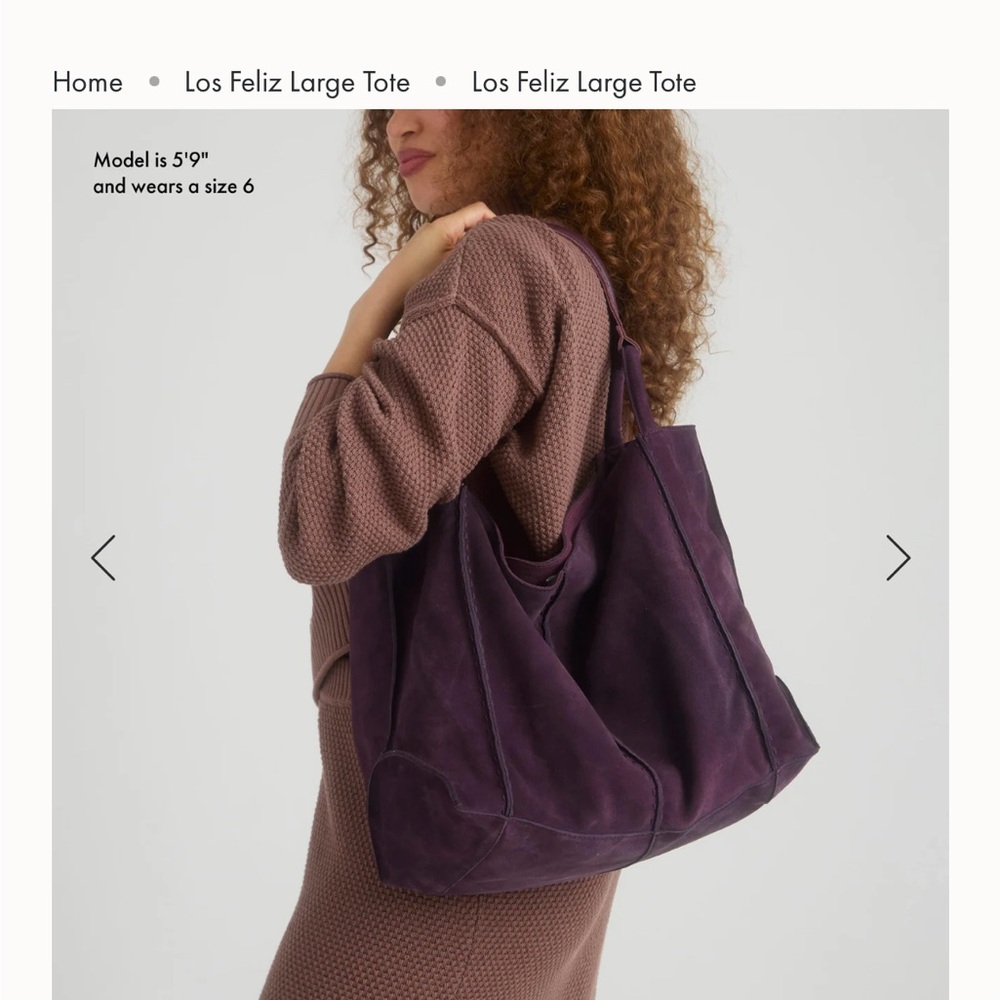 Large Suede Tote Bag - The Sak - Los Feliz Large Hobo - Currant